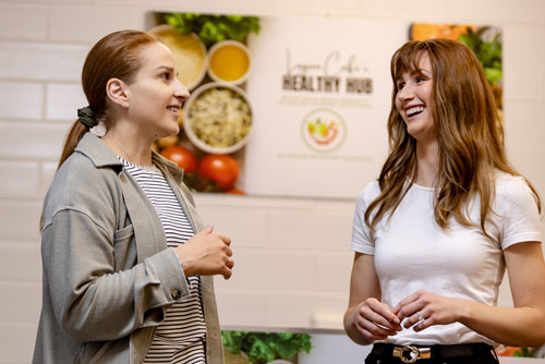 Two students conversing